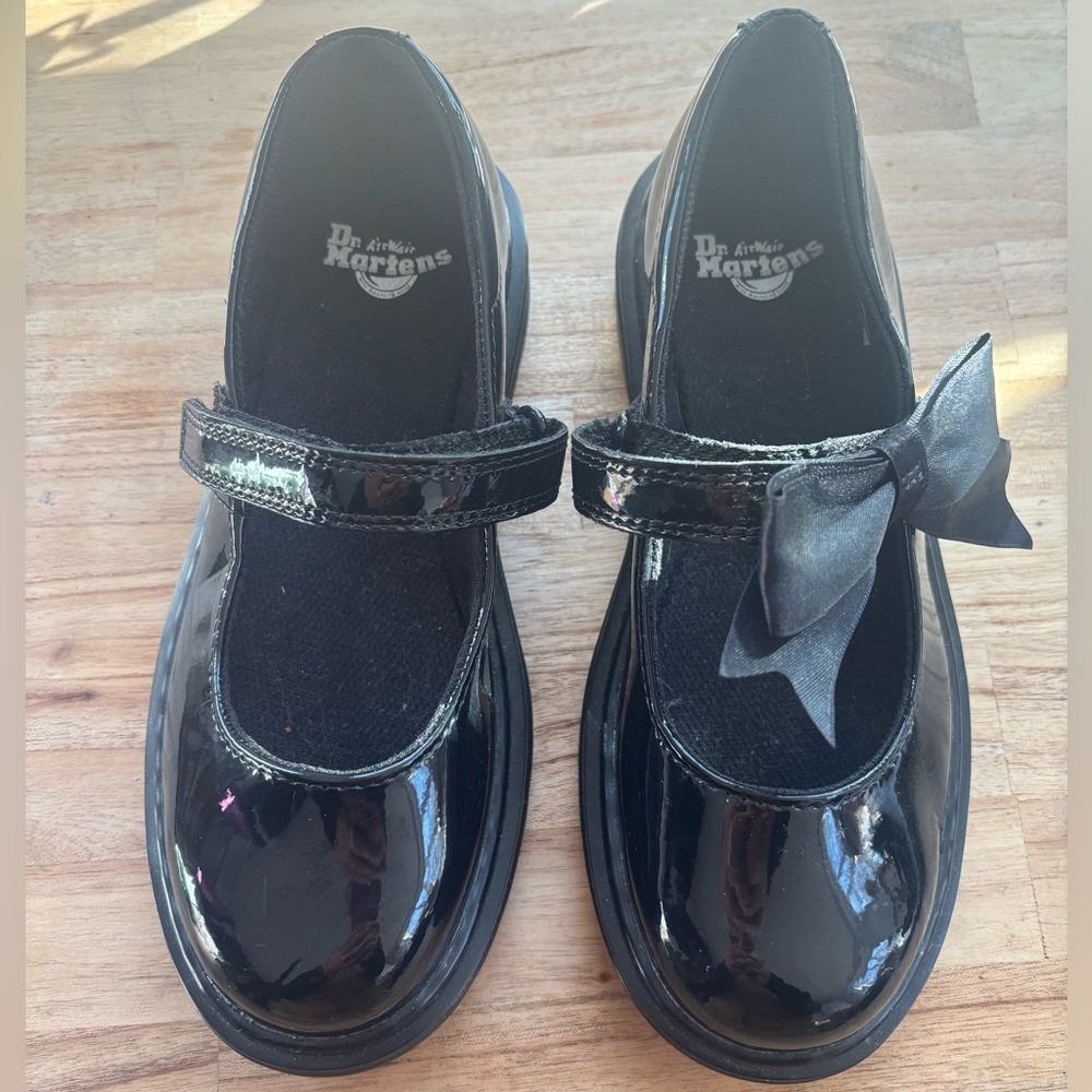 Dr. Martens Glossy Black Kids Mary Jane Shoes